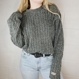 cozy knitted gray sweater pullover